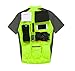KORAMAN Men's Reflective Short Sleeve Cycling Jersey with Zipper Pocket Quick-Dry Breathable Biking Shirt Green XL