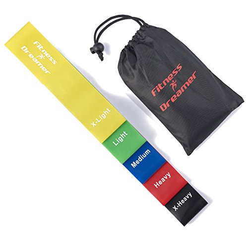 Fitness Dreamer Resistance Bands, Exercise Loop bands and Workout Bands by Set of 5, 12-inch Fitness Bands for Training or Physical Therapy-Improve Mobility and Strength, Life Time Warranty - Thumbnail 7