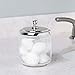iDesign York Glass Bathroom Vanity Apothecary Jar with Lid for Cotton Balls, Swabs, Cosmetic Pads, Candy, 3.75