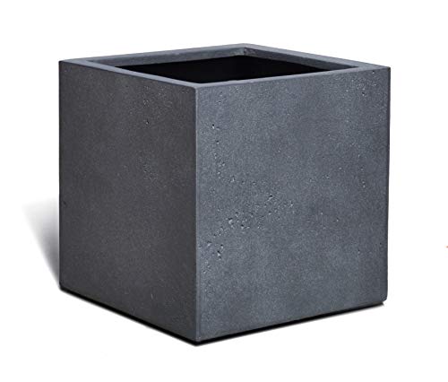 ESCHBACH® Pflanzkübel Cube 80 Blei Grau Quadratisch XXL * 80 x 80 x 80 cm * 10 Jahre Garantie