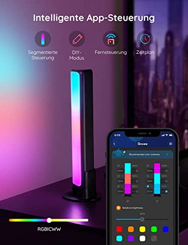 Govee Flow Plus Smart Lightbar, Gaming Lamp, Works with Alexa and Google Assistant, RGBICWW, WiFi, LED, TV Backlight Sync with Music, LED Ambient Light for Gaming, PC, TV