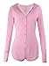 Moxeay Women V-Neck Long Sleeve Shorts Knitted Bodysuit Jumpsuit Romper Overall (S, Pink)