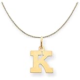 The Black Bow 14k Yellow Gold, Amanda, Sm Block Initial K Necklace