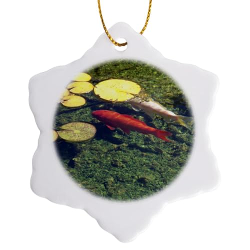 3dRose Snowflake Ornament - Coy Fish - 3-inches (ORN_21060_1)