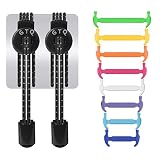 GTQ Elastic No Tie Reflective Shoe Laces with Waterproof Rubber Flat Running Shoelace (Pack of 2) for Kids & Adults. Great for Runners, Adults,Children, Older Generation,Athletes