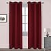 NICETOWN Christmas Red Insulated Blackout Curtain Home Decoration Solid Grommet Top Blackout Living Room Drape for Large Window (1 Panel, 42 x 84 inches)