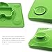 Innerneed One Piece Silicone Baby Placemat Kid Suction Divided Toddler Plate Feeding Plate Tray, Dishwasher and Microwave Safe, for Dining Table/Highchair (Green)
