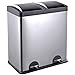 Step N' Sort 16-Gallon 2-Compartment Stainless Steel Trash and Recycling Bin. Hands Free Step Pedals Are an Ideal Home or Office Storage Solution. Use the Removable Inner Bins to Sort Garbage, Recyclables, Laundry Detergent or Dog Food.