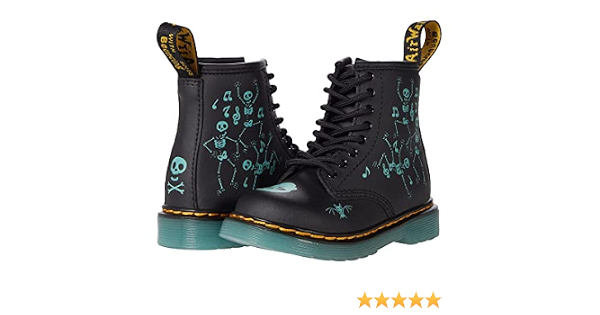 Amazon.com | Dr. Martens 1460 (Toddler) Black Skelly Print Hydro 9 UK (US  10 Toddler) M | Boots