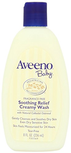 Aveeno Baby Soothing Relief Fragrance Free Creamy Wash, 2 Count