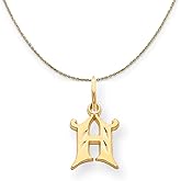The Black Bow 14k Yellow Gold, Isabelle, Mini Letter H Initial Necklace