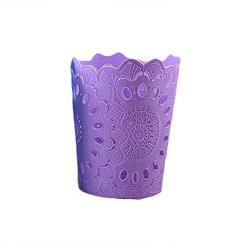 Trash Can, iTECHOR 3Pcs 7.79x5.71x9.45In Hollow Pattern Paper Basket Garbage Bin