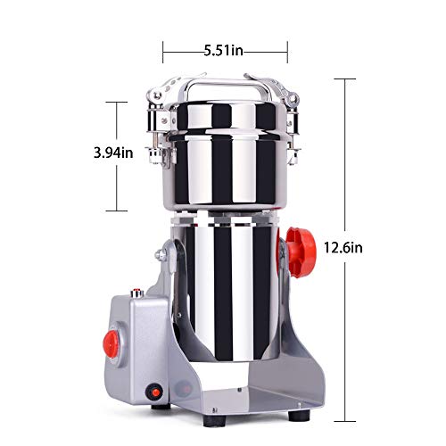 300g Electric Grain Mill Spice Herb Grinder Pulverizer super fine powder machine For Spice herbs grains coffee rice corn sesame soybean fish feed pepper Food Grade Stainless Steel - Thumbnail 3
