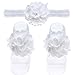 iiniim Baby Girls 5 Sets Headband Bow and Barefoot Sandals Foot Flower Band Gift