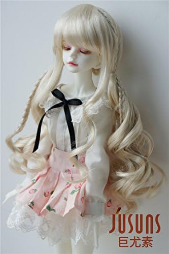 JD337 7-8inch 18-20CM Pony Braids BJD doll wigs 1/4 MSD synthetic mohair doll accessories 5 colors available (Blond)