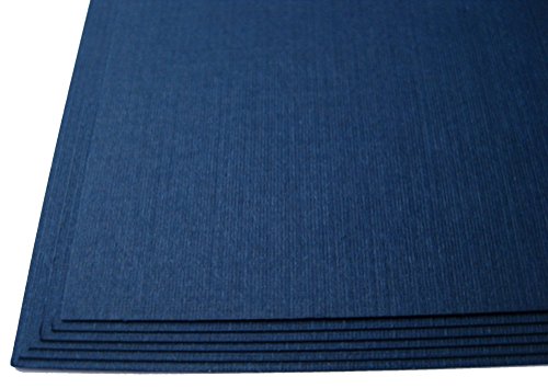 150 Dark Navy Blue Linen 80# Cover Paper Sheets - 5" X 7" (5X7 Inches) Photo|Card|Frame Size - 80 lb/pound Card Weight - Fine Linen Textured Finish - Deep Dye Quality Cardstock