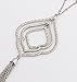 YOUMI Long Necklace for Women Layered Rhombus Leaf Drop Tassel Pendant Necklace Y Lariat Sweater Necklace(Silver)