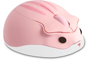 SHARE SUNSHINE Wireless Mouse Pink Bluetooth Cute Hamster Shape Kawaii Portable Silent Lightweight Quiet Cordless Gaming Mice for PC Laptop Computer Mac iPad Pro MacBook Pro/Air Kids Women Men Gift(No Receiver)