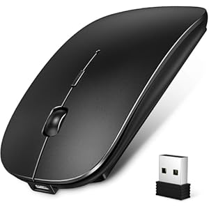 ワイヤレスマウス Bluetoothマウス 無線 超薄型 静音 充電式 省エネルギー 2.4GHz 3DPIモード 高精度 (ブラック)