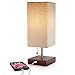 MissionMax Modern Brown Small Table Lamp w USB Quick Charging Port, Great for LED Bedside, Desk, Bedroom, and Nightstand Lamps or Other Table Lights