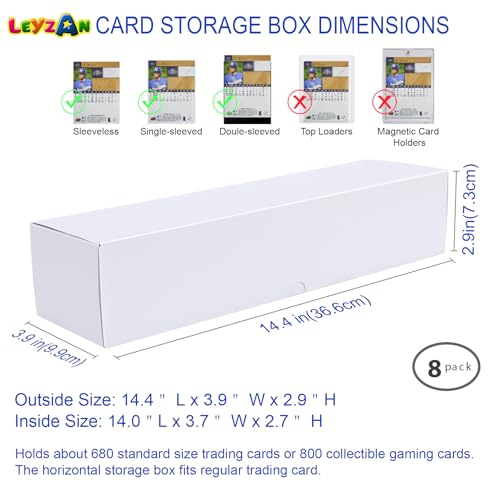 Trading Card Storage Box, 8 Pack - 1000 Count Cardboard Storage Box with dividers & labels for TCG/Magic/Mtg storage and Collection