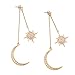 Meolin Star Moon Round Tassel Dangle Drop Earrings Stud Earrings for Women Jewelry