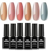 TOMICCA Nude Pink Brown Gel Nail Polish Set, Gel Polish Set For Winter Spring Soak off UV LED Gel...