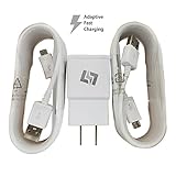 New FAST Adaptive Rapid Wall Charger Adapter+Two (2) 5 Foot Micro USB Cables for Samsung Galaxy S7 S6 S4 Note 5 4 - Durable Dependable Strong - Universal