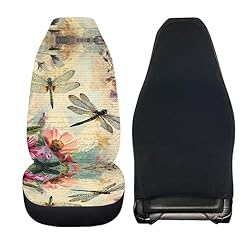 Rnyleeg Retro Seat Cover for Car Flower Dragonfly