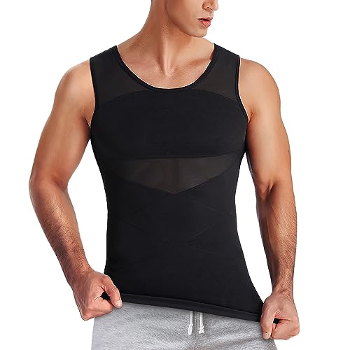 SUNACGO - Camiseta Interior Deportiva para Hombre Body Faja Moldeador de Compresión Camisa de Reductora para el Cuerpo Control de Abdomen