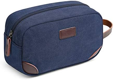 TOUPONS Men's Travel Toiletry Organizer Bag Canvas Shaving Dopp