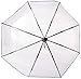 HappyGo Full Automatic Folding Transparent Clear Auto Open Travel Umbrella for Women Girls Black 8 ribs