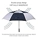 G4Free 68 Inch Automatic Open Golf Umbrella Double Canopy Extra Large Oversize Windproof Waterproof Stick Umbrellas(Navy/White)