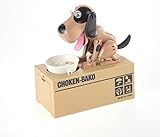 PowerTRC My Dog Piggy Bank - Robotic Coin Munching Toy Money Box Black Brown Color