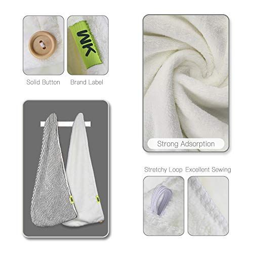 WK Microfiber Hair Towel for Women - Ultra Absorbent Quick Dry Hair Turban, Original Magic Instant Hair Towel Wrap for… - Image 3