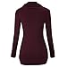Simier Fariry Women's Long Sleeve Cowl Neck Pocket Slim T Shirt Knit Tunic Tops