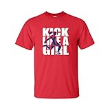 Kick Like A Girl YOUTH Short Sleeve T-shirt in Red - Medium (10/12)