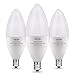 Albrillo E12 Bulb Dimmable LED Candelabra Bulbs, 60 Watt Incandescent Light Equivalent, Warm White 2700K, 3 Pack