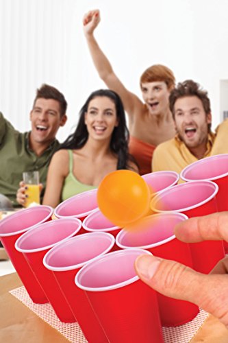 Perfect Life Ideas 30 Pc Beer Pong Set Cool Fun Beer Drinking Party Game to Play for Adults College Students - Includes Cups, Balls, Game Anti Skid Mat More
