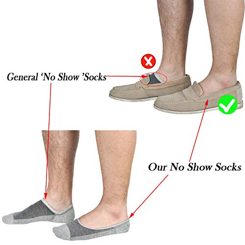 JORMATT 6 Pairs Mens Women Genuine No Show Socks Boys Sneaker Shoes Mesh Knit Low Cut Athletic Cotton Socks Non Slip, Men Shoe size 10-14