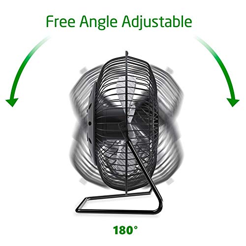 USB Fan 4 Inch Mini USB Desk Table Fan Personal Portable Desktop Cooling Fan Powered by USB PC Netbook for Camping Home Office Outdoor Travel, Strong Wind, Black