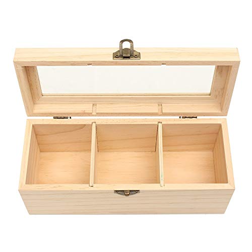 image for Vaorwne Wood Tea Caddies Tea Bag Jewelry Organizer Chest Storage Box 3