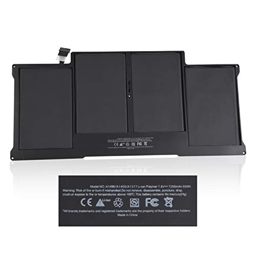 A1405 A1369 Laptop Battery for Apple MacBook Air 13 Inch A1466(Mid 2012 2013 Early 2014 Early 2015) A1369(Late 2010 Mid 2011),Fits A1377 A1405 A1496 661-5731 MC503 MC504 020-7379-A[Li-Polymer 55Wh]