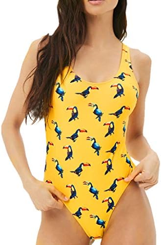 ANJUNIE Women One Piece Push Up Printed Bikini Beach Bathing Monokini Swimsuit Swimwear