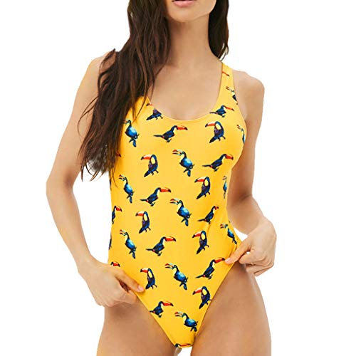 ANJUNIE Women One Piece Push Up Printed Bikini Beach Bathing Monokini Swimsuit Swimwear