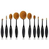 Xiton Makeup Brush 10 pieces Makeup Brush Set Soft Oval Toothbrush Shaped Foundation Contour Brush Powder Blush Conceler Eyeliner Blending Brush Cosmetic Brushes Tool Set