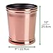 mDesign Decorative Metal Round Small Trash Can Wastebasket, Garbage Container Bin - for Bathrooms, Powder Rooms, Kitchens, Home Offices - Durable Solid Steel, Non-Slip Base - Rose Gold