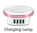 Wall Charger 4 Port USB Desktop Charging Station - Touch Sensor Control Bedside Lamp LED Night Light for iPhone iPad,Samsung Galaxy,HTC Nexus Moto BlackBerry