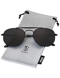 SOJOS - Gafas de sol clásicas de aviador polarizadas cuadradas para hombres y mujeres con lentes de espejo COLONEL