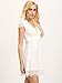 Romwe Women's Gorgeous V Neck A Line Sexy Short Cap Sleeve Lace Dress White XS